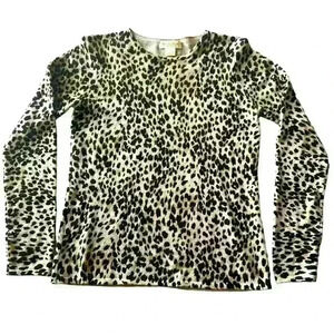 EUC Vintage Peck & Peck Cashmere Leopard Print Sweater Size M